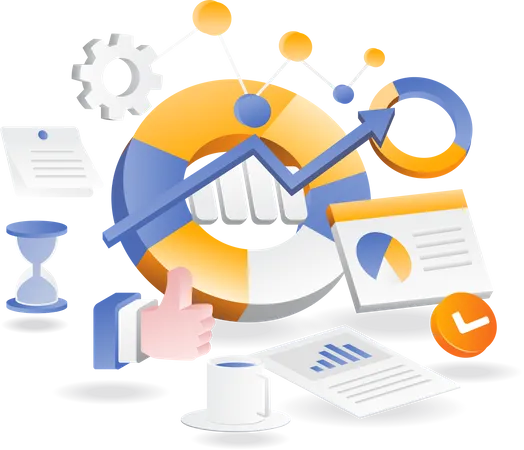 Business investment chart development  Illustration