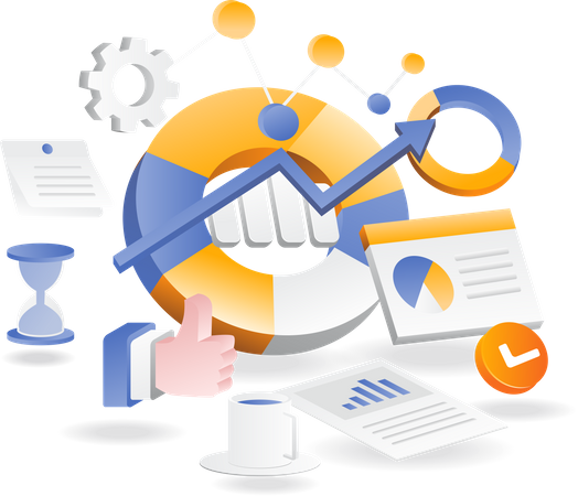 Business investment chart development  Illustration