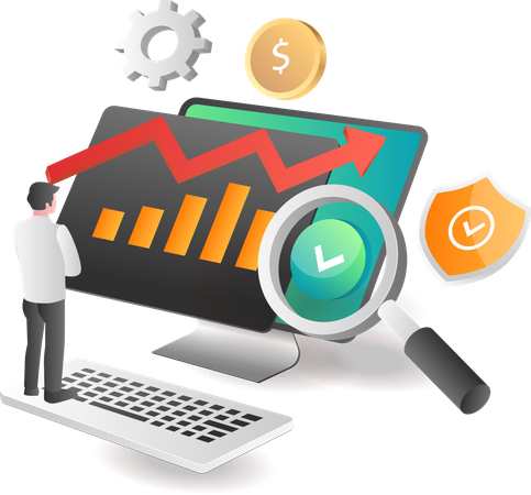 Business investment data analysis  Illustration