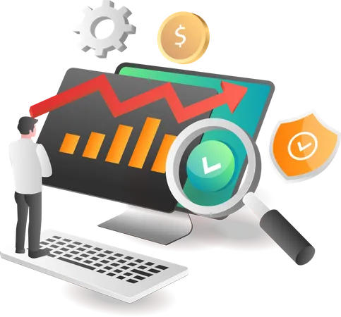 Business investment data analysis  Illustration