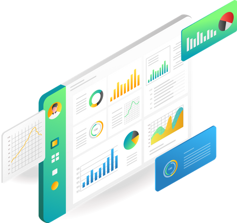 Business investment data monitoring Illustration