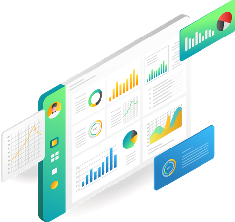 Business investment data monitoring  Illustration