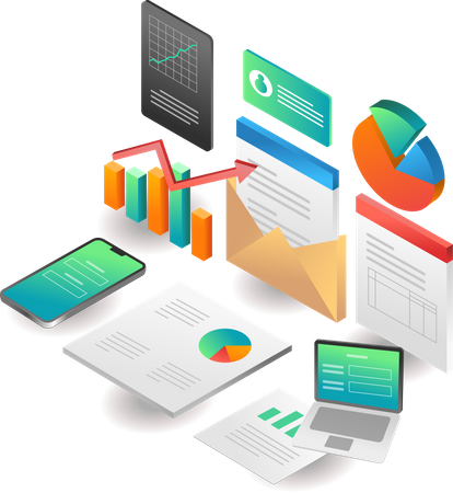 Business investment growth analysis  Illustration