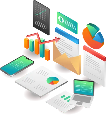 Business investment growth analysis  Illustration