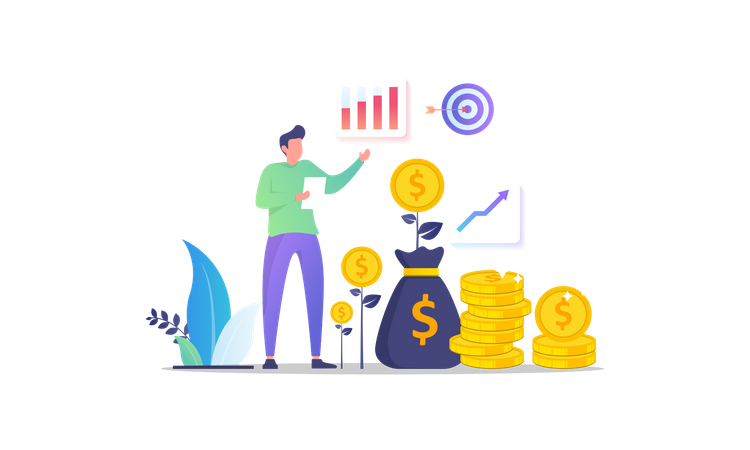 Business investment growth  Illustration