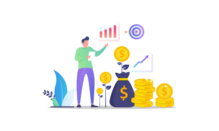 Business investment growth  Illustration