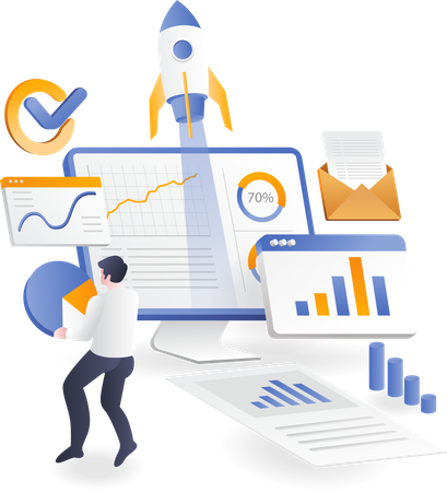 Business investment growth  Illustration