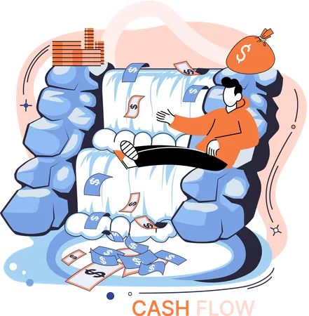 Business investment with cash flow  Illustration