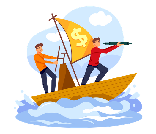 Business investor finding investment opportunity  일러스트레이션