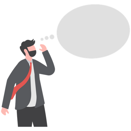 Business investor in deep thought  Illustration