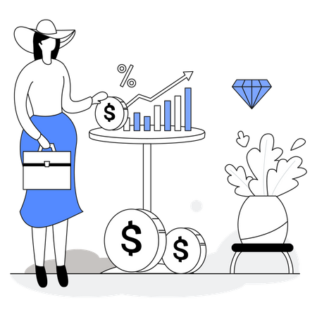 Business investor investing money  Illustration