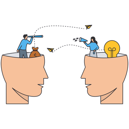 Business investors sharing idea  Illustration