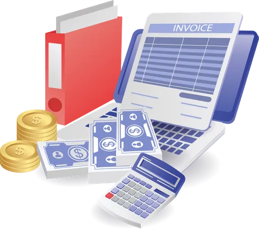 Business invoice data administration information  Illustration