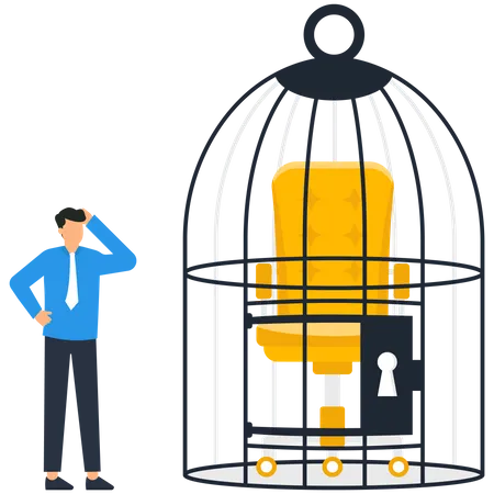 Business job chair inside the cage  Illustration