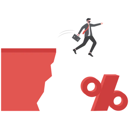 Business jumping into percentage  Illustration