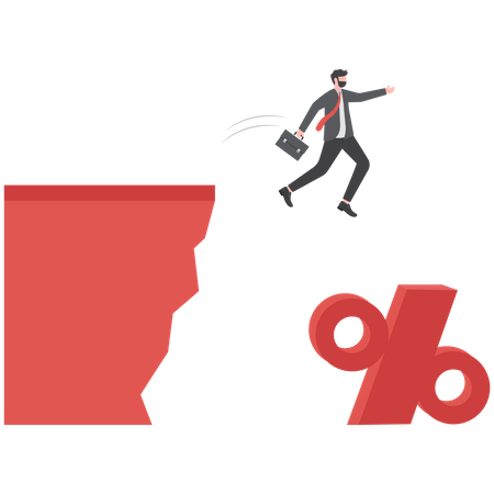 Business jumping into percentage  Illustration