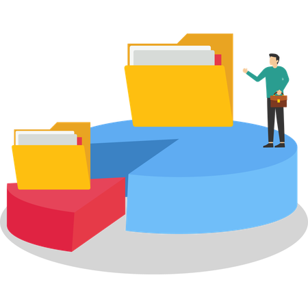 Analyse eines Geschäftskreisdiagramms  Illustration