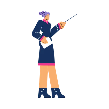 Business lady explaning something  Illustration