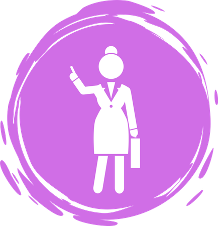 Business lady point with finger up gesture at something  Illustration