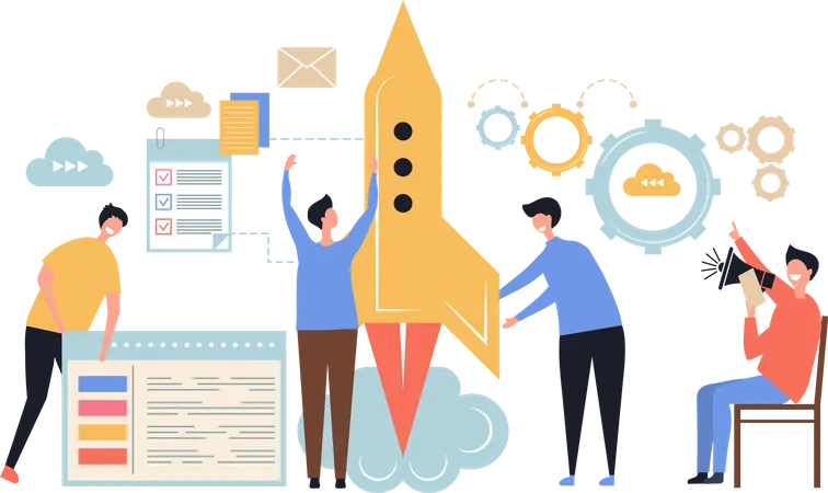 Business Launch  Illustration