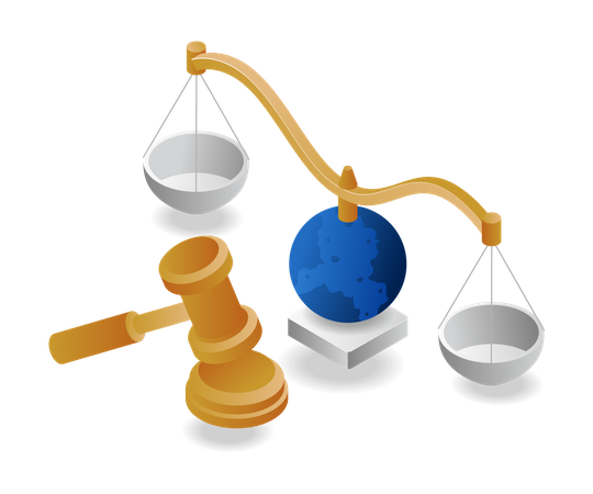 Business law justice  Illustration