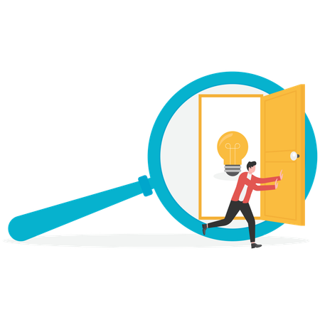 Business leader analysing business idea  Illustration