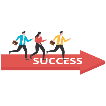 Business leader bring his team to success  Illustration