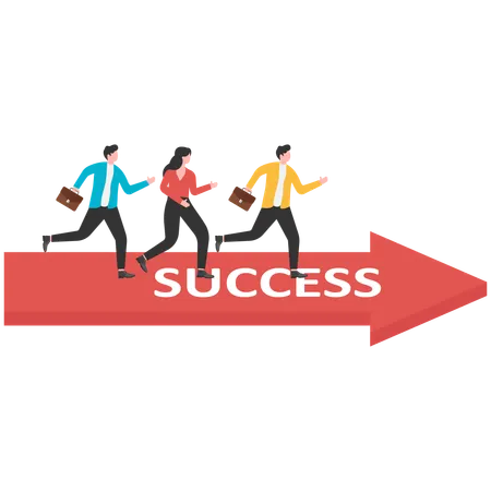 Business leader bring his team to success  Illustration