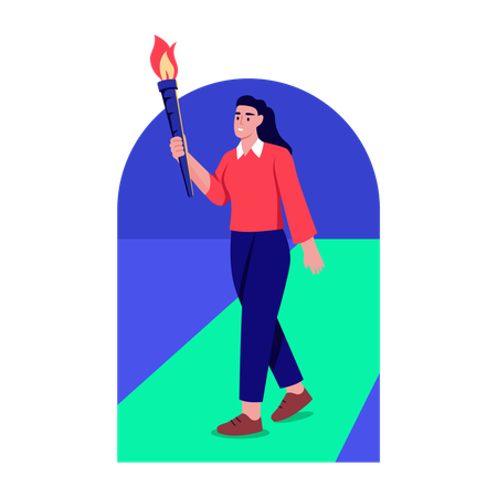 Business leader carrying torch  Illustration