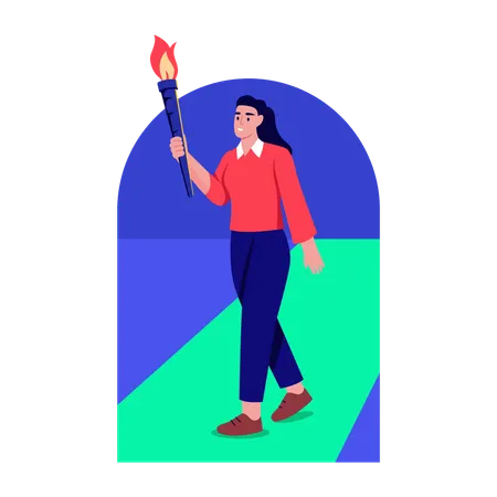 Business leader carrying torch  Illustration