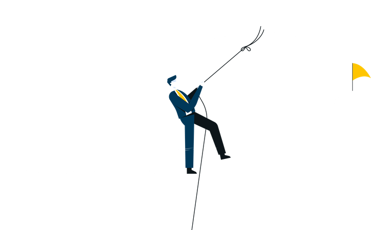 Business leader climbing success Illustration