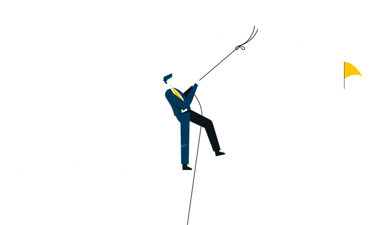 Business leader climbing success Illustration