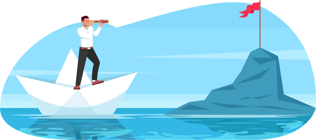 Business leader focus on goal  Illustration