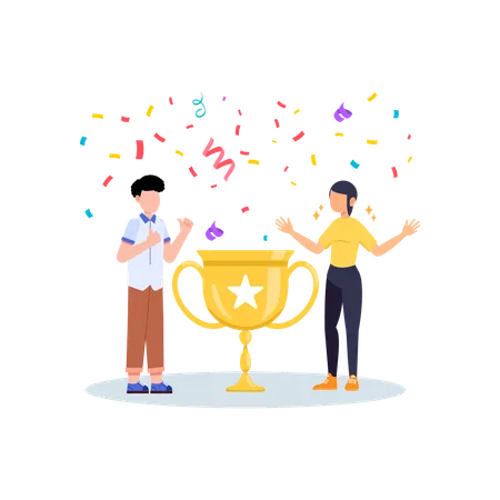 Business Award Flat Illustration In This Design You Can See How Technology Connect To Each Other Each File Comes With A Project In Which You Can Easily Change Colors And More Illustration
