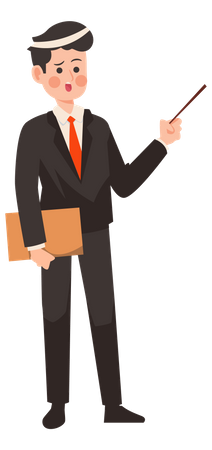 Business leader giving presentation  일러스트레이션