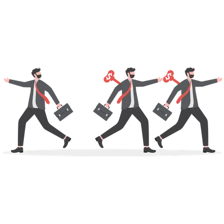 Business Leader Go Different Way Businessman Different From The Others Illustration