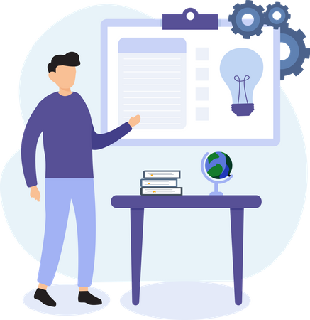 Business leader presenting data statistics  Illustration