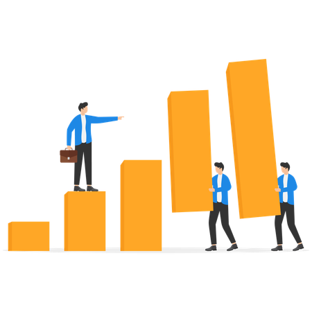 Business leader projecting future profits  Illustration