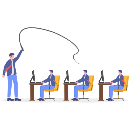 Business leader punishing other employees  Illustration