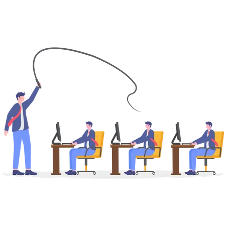 Business leader punishing other employees  Illustration