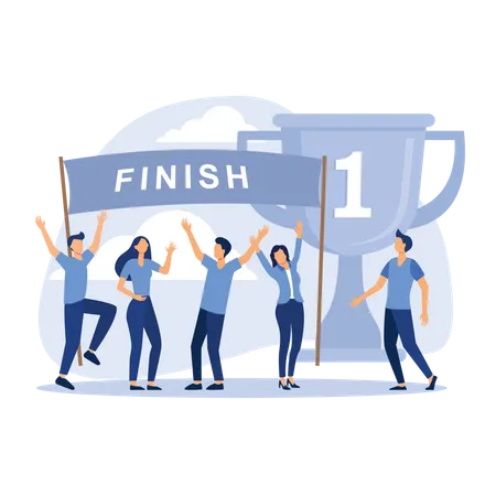 Business leader reached finish line  Illustration