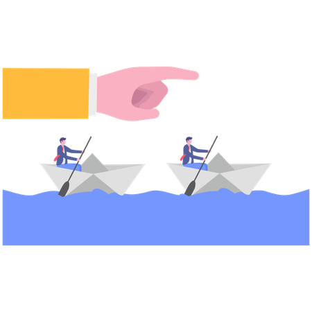 Business leader showing business direction  Illustration