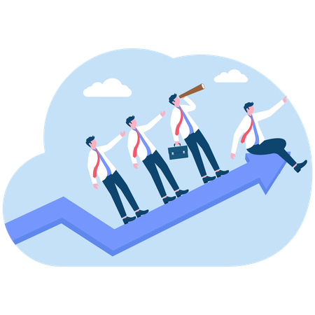 Business leader showing business direction  Illustration