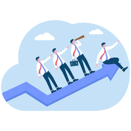 Business leader showing business direction  Illustration