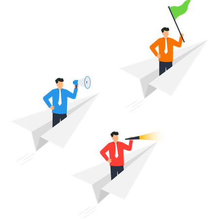 Business leader showing direction  Illustration