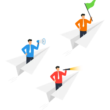 Business leader showing direction  Illustration