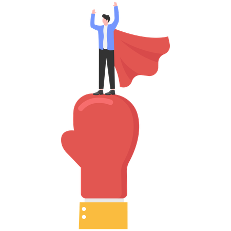 Business leader standing in cape  Illustration