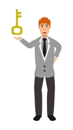 Business Leader with solution  Illustration