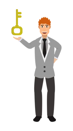 Business Leader with solution  Illustration