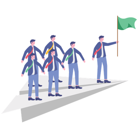 Business leader working on business success  Illustration